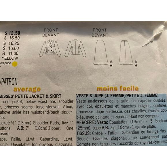 Butterick Sewing pattern 6263 Womens suit Blazer midi skirt sz 8 10 12 - Picture 4 of 8